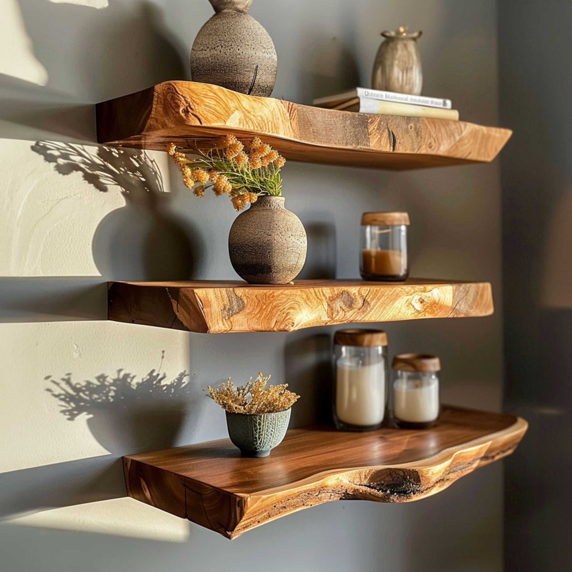 Elegant Floating Edge Shelves