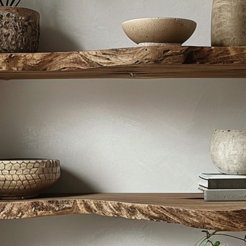 Live Edge Walnut Floating Shelf