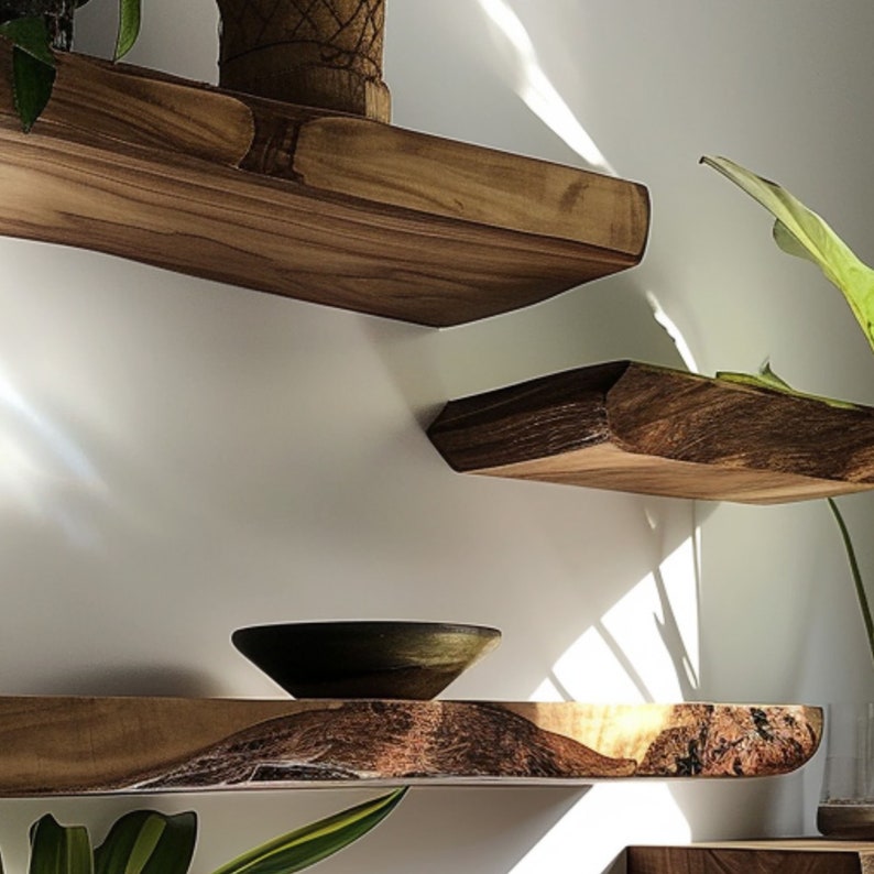 Wooden Floating Wall Shelves