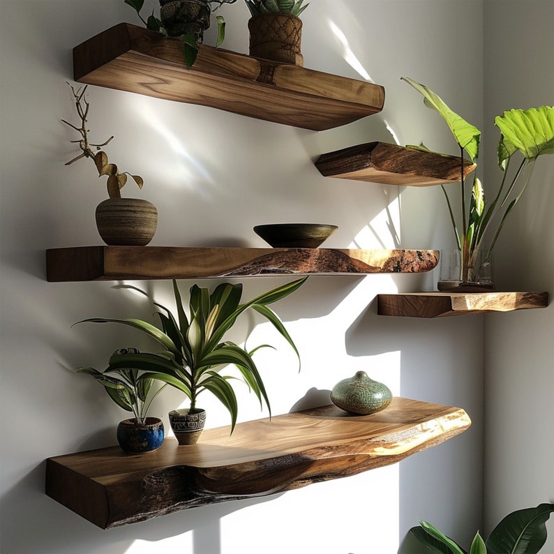 Wooden Floating Wall Shelves