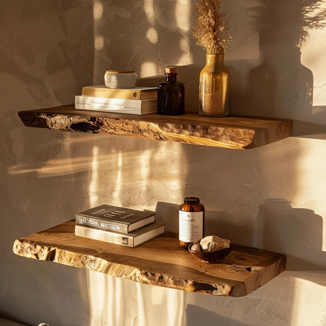 Custom Live Edge Floating Wall Shelf