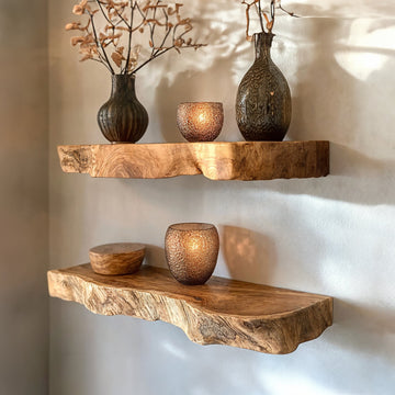 Farmhouse-Style Floating Shelves