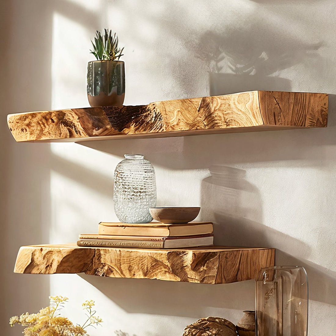 Handcrafted Wooden Floating Shelves