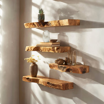 Handcrafted Wooden Floating Shelves