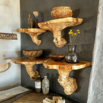 Living Edge Mushroom Floating Shelves Collection