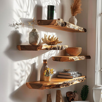 Handcrafted Wooden Floating Shelves