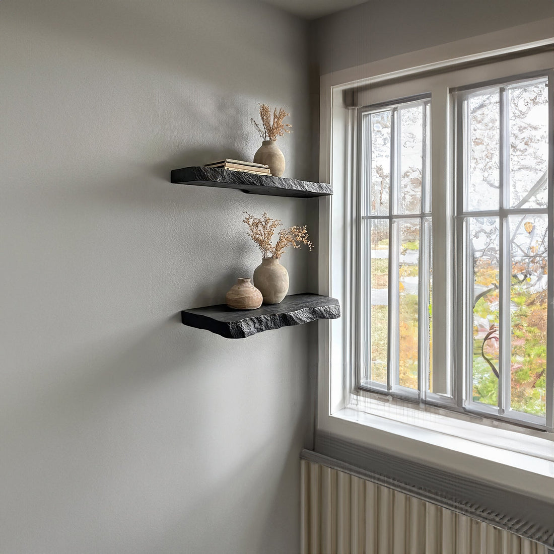 Handcrafted Black Floating Shelves