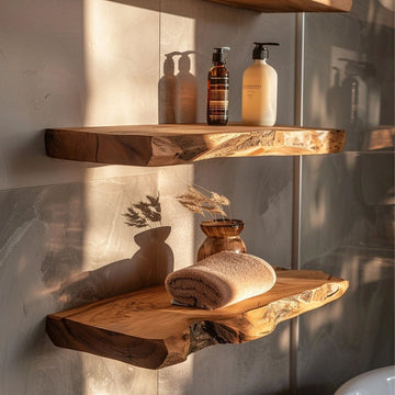 Live Edge Floating Wood Shelf