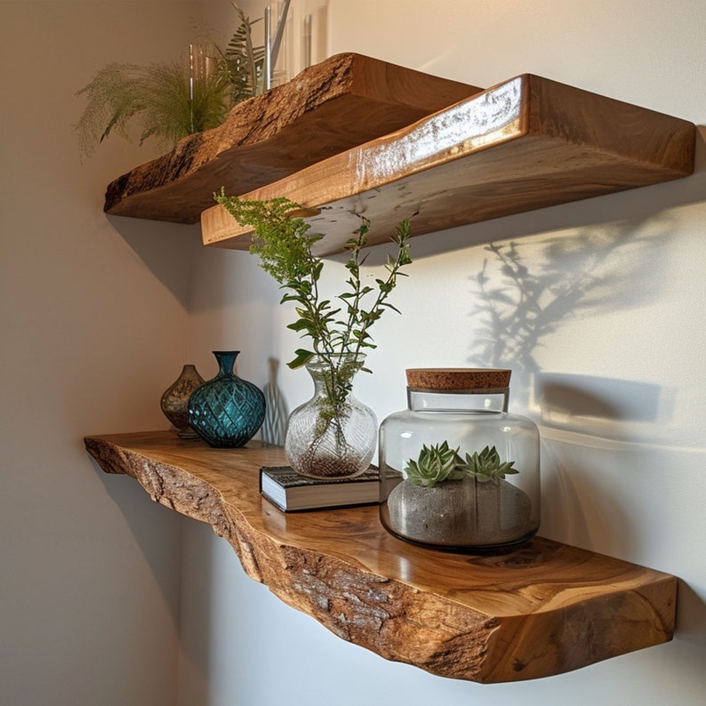 Decorative Live Edge Walnut Shelf