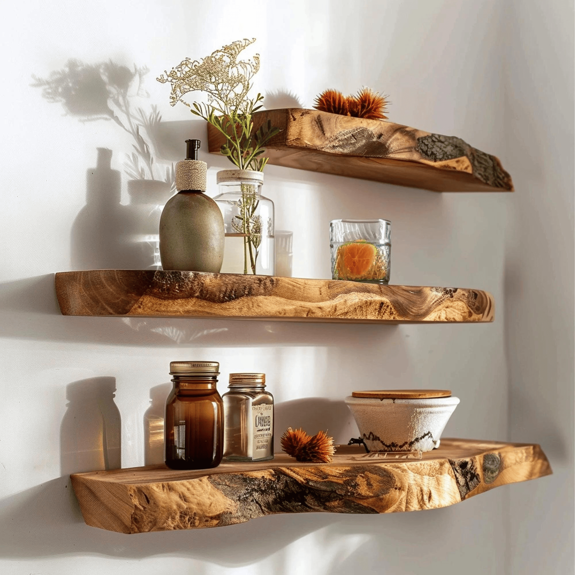 Custom Live Edge Floating Shelf