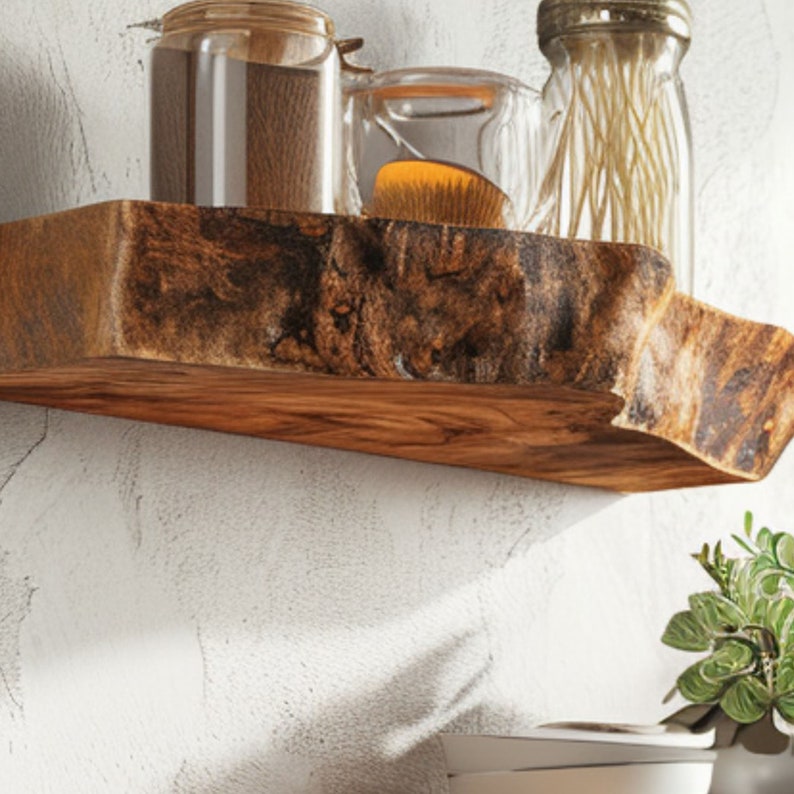 Handcrafted Wall-Mounted Floating Shelves