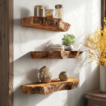 Handcrafted Wall-Mounted Floating Shelves