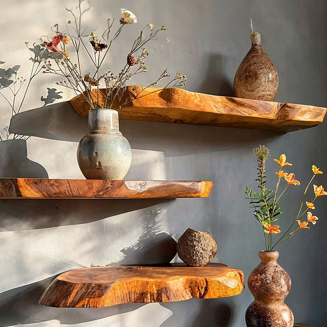 Decorative Floating Edge Wood Shelves