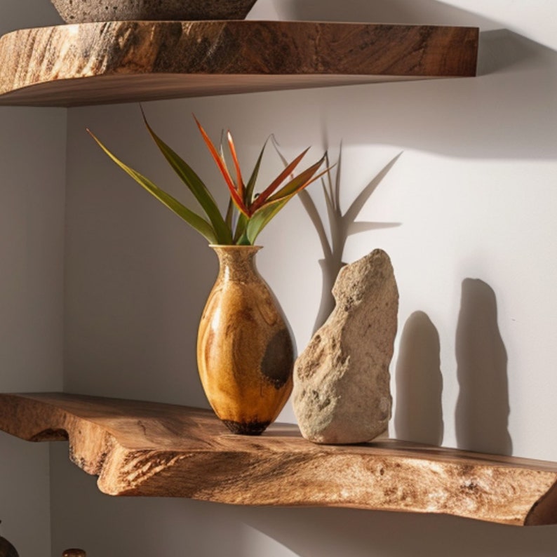 Live Edge Floating Wood Shelf