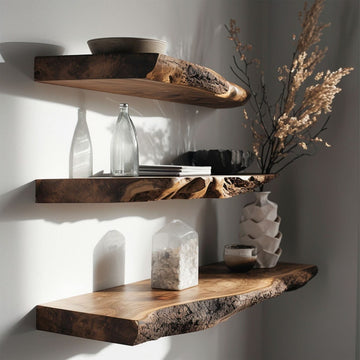 Live Edge Floating Shelf for Decorative Display