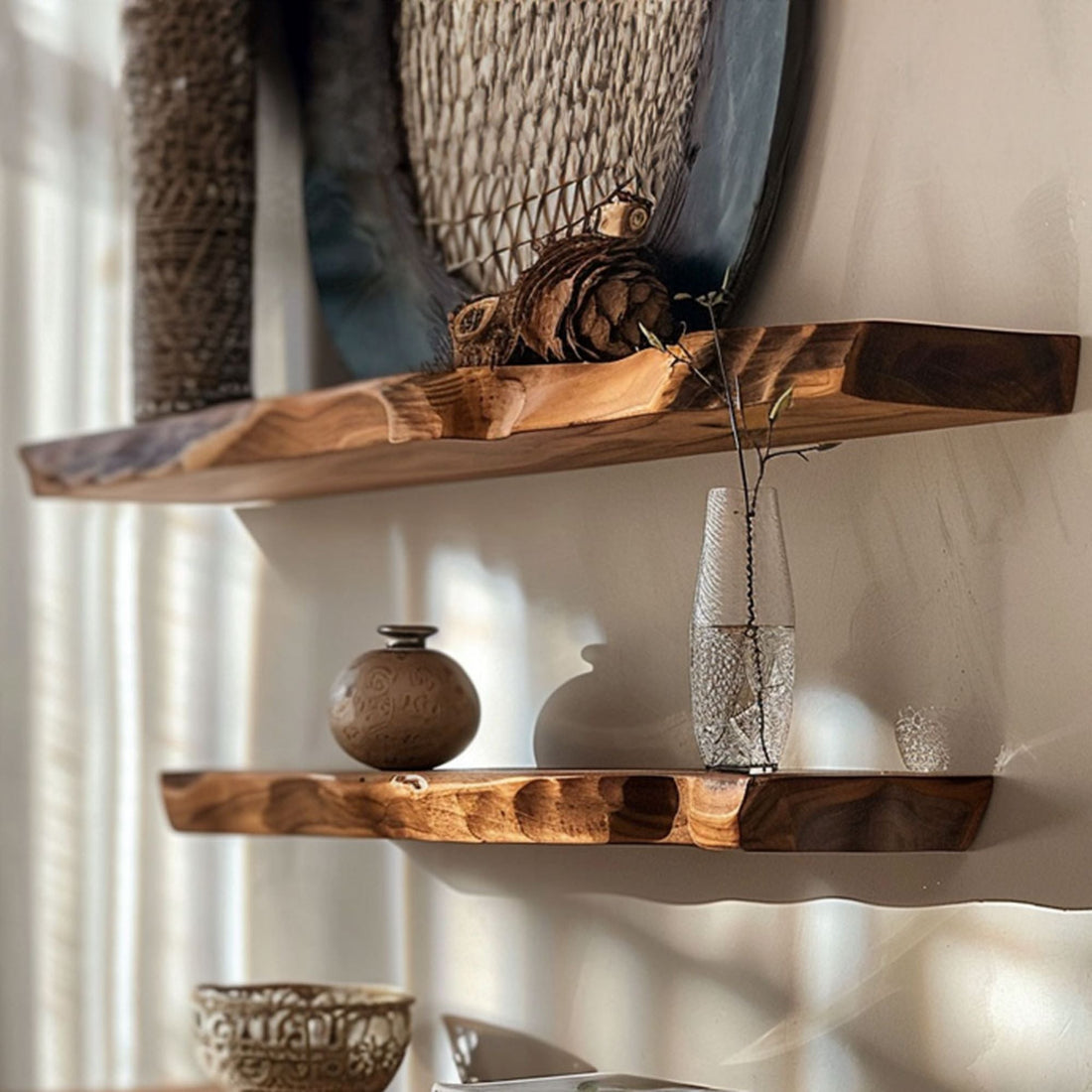 Floating Live Edge Shelves