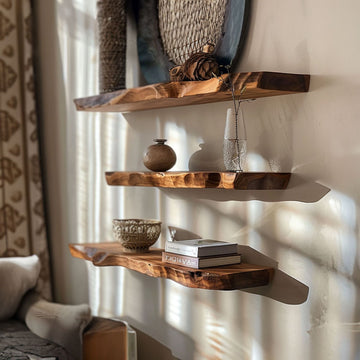 Floating Live Edge Shelves