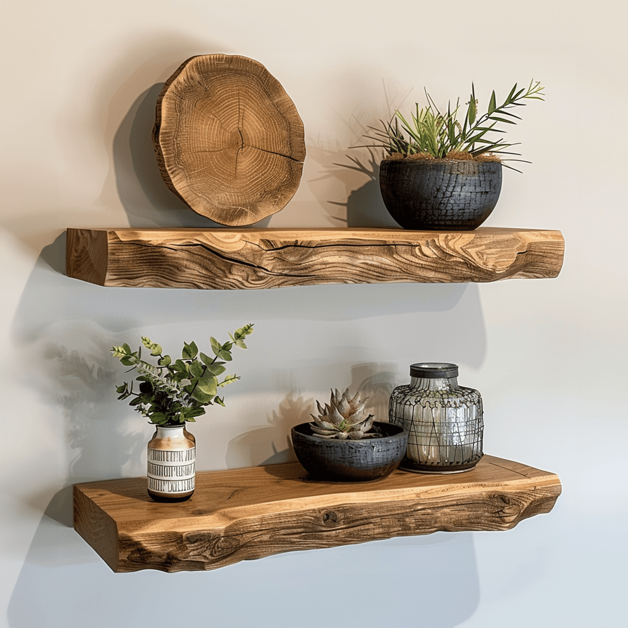 Rustic Live Edge Floating Shelf Design