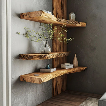 Rustic Live Edge Floating Shelf