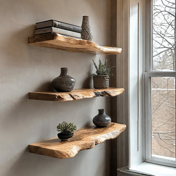 Wooden Wall-Mounted Floating Shelves