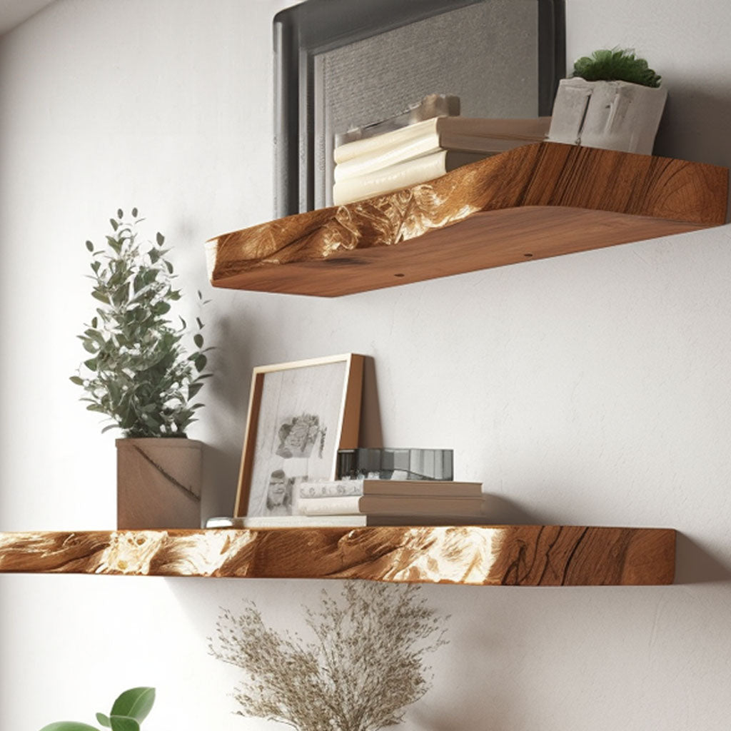 Stylish Floating Wooden Shelves