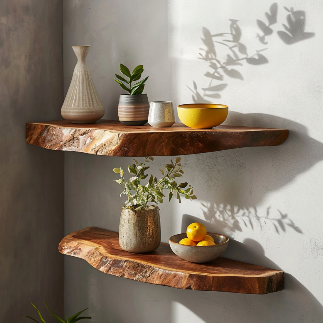 Live Edge Floating Shelves for Home Decor