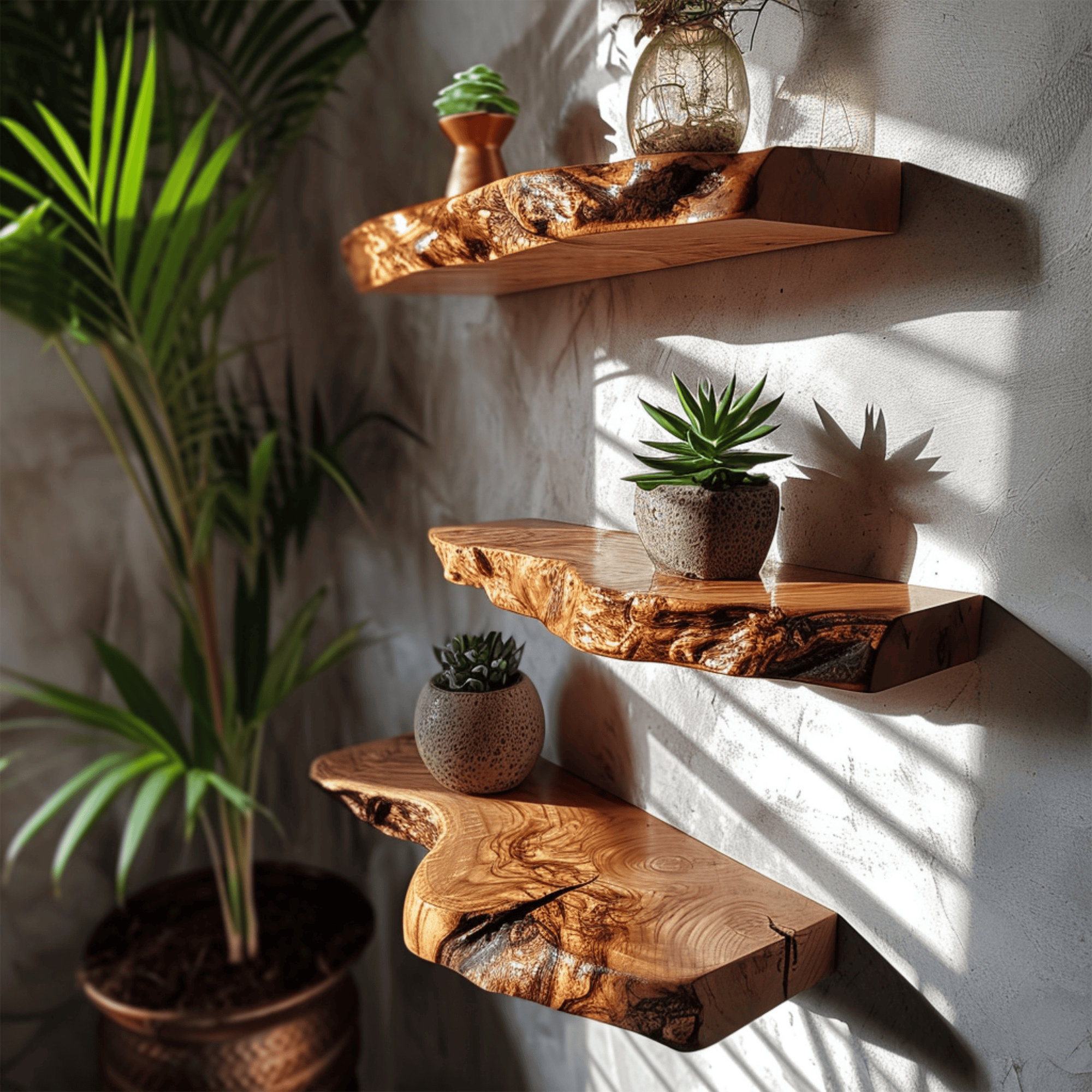 Live Edge Floating Shelves for Home Decor