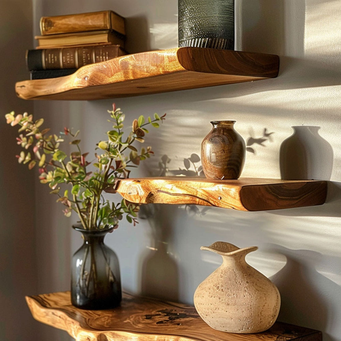 Farmhouse-Style Floating Edge Shelves