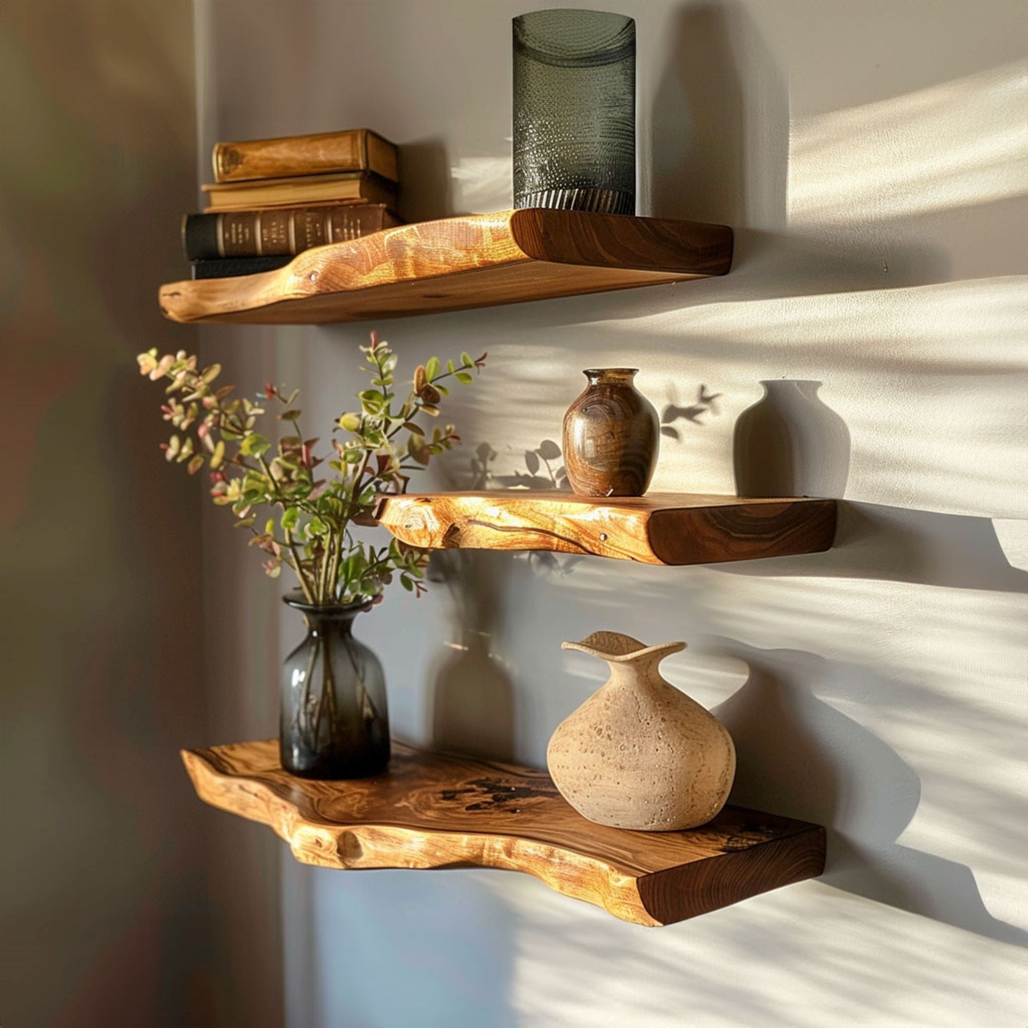 Farmhouse-Style Floating Edge Shelves