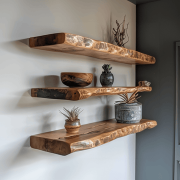 Reclaimed Wood Wall-Mounted Shelf