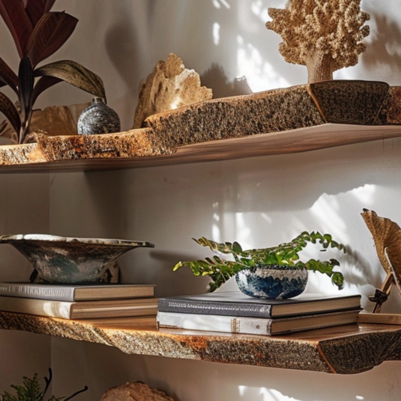 Live Edge Floating Wall Shelves