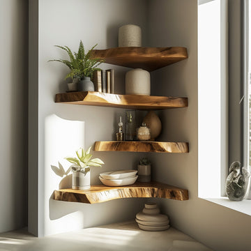 L-Shaped Floating Corner Shelves for Stylish Decor