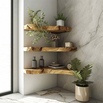 Wooden Wall-Mounted Floating Shelves