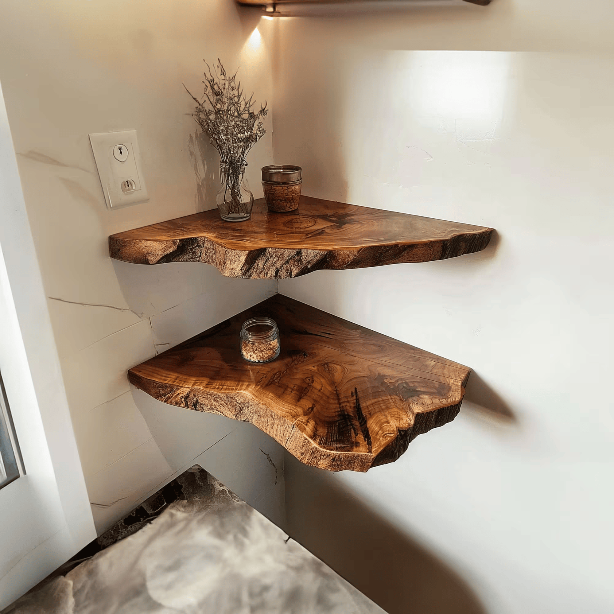 Elegant Floating Corner Shelves for Home Decor