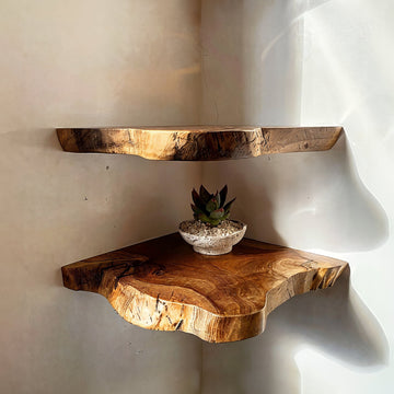 Contemporary Floating Edge Corner Shelves