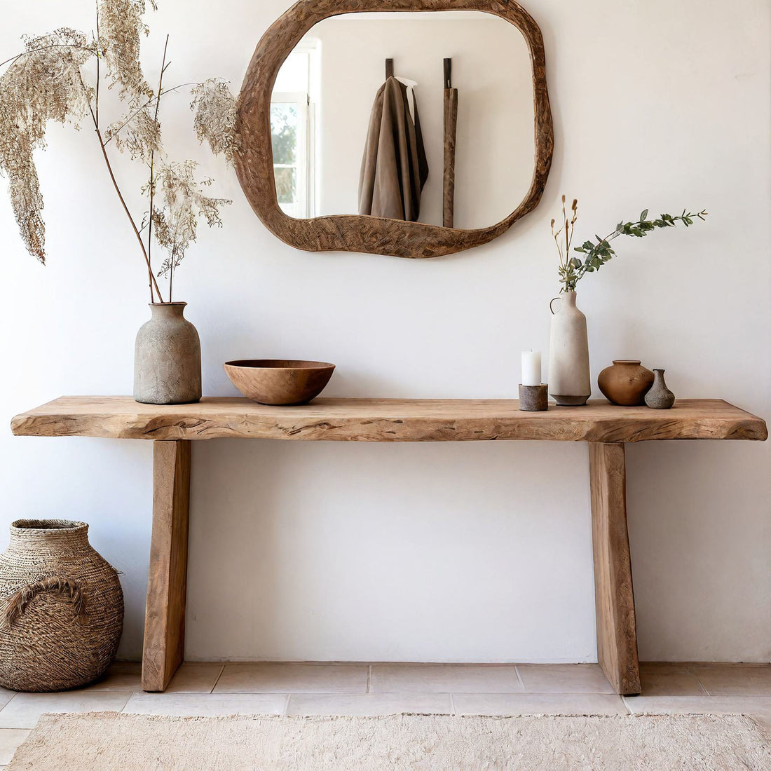 Reclaimed Wood Entryway Table Decor