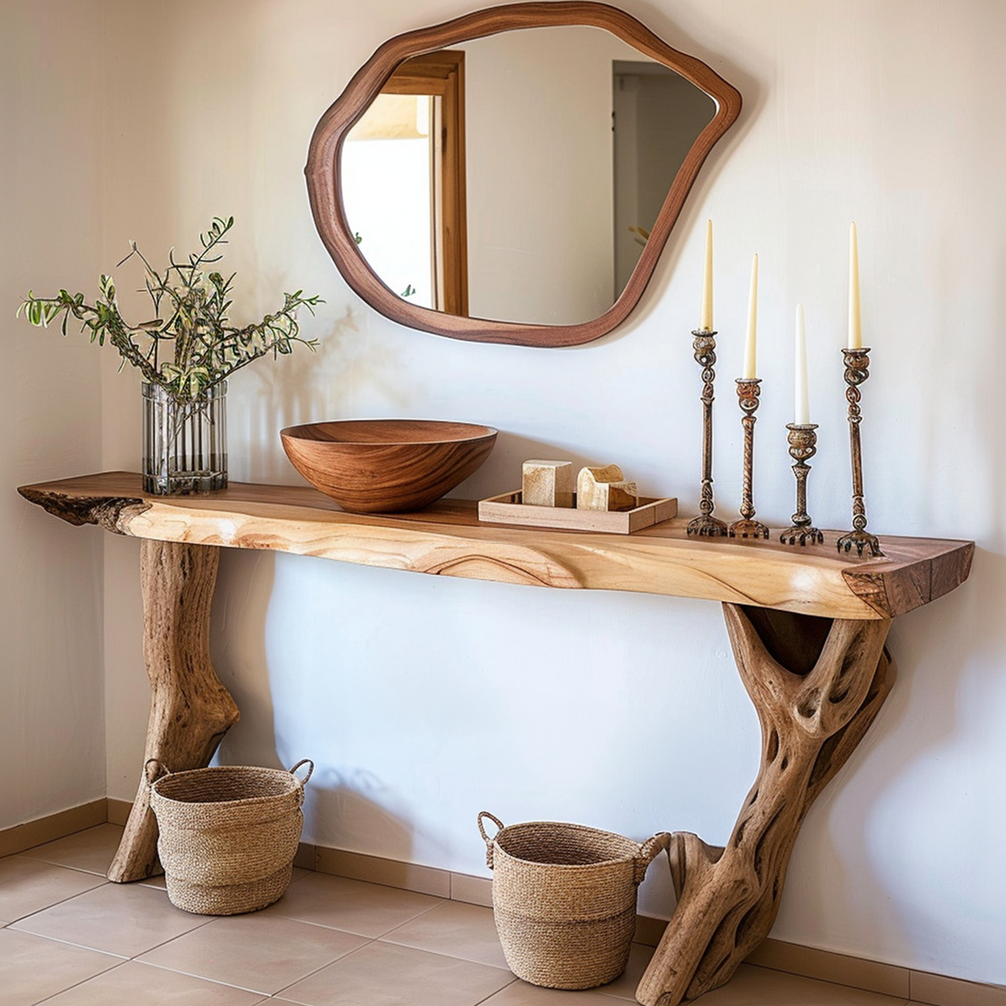 Narrow Solid Wood Console Table (Alternate)