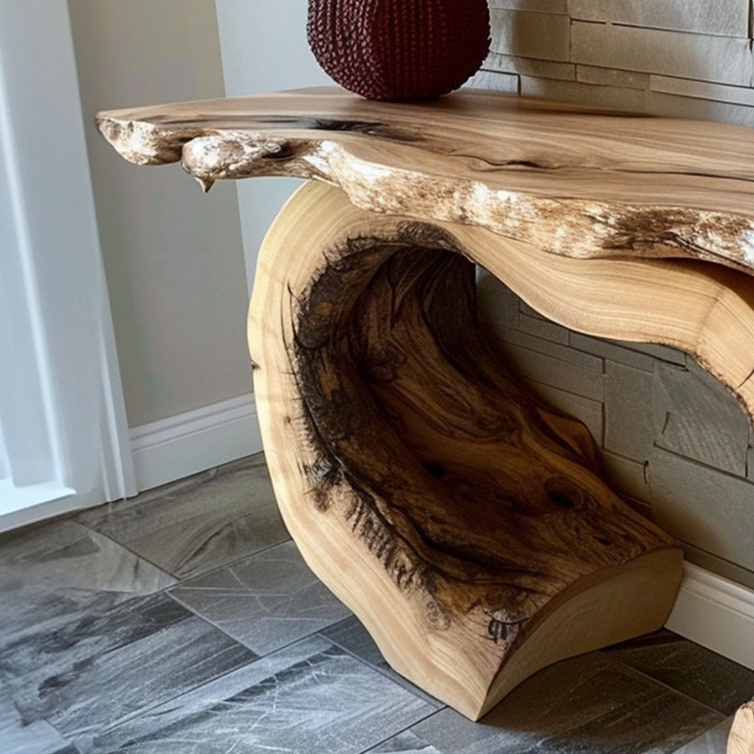 Handcrafted Live Edge Console Table