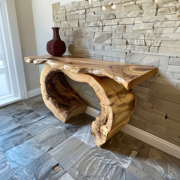 Handcrafted Live Edge Console Table