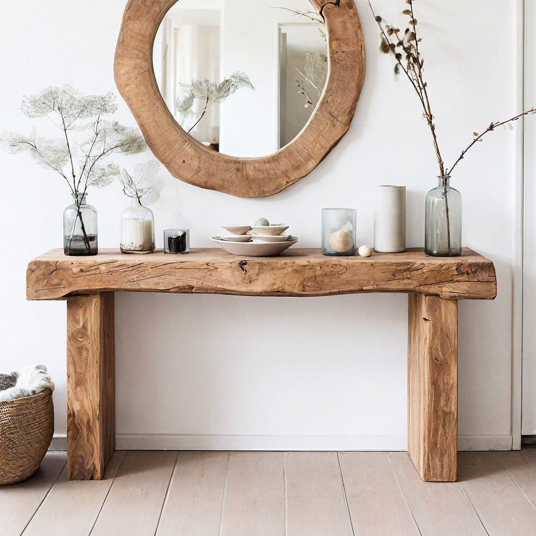 Reclaimed Wood Entryway Console Table