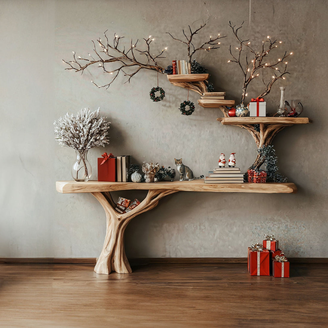 Solid Wood Driftwood Console Table