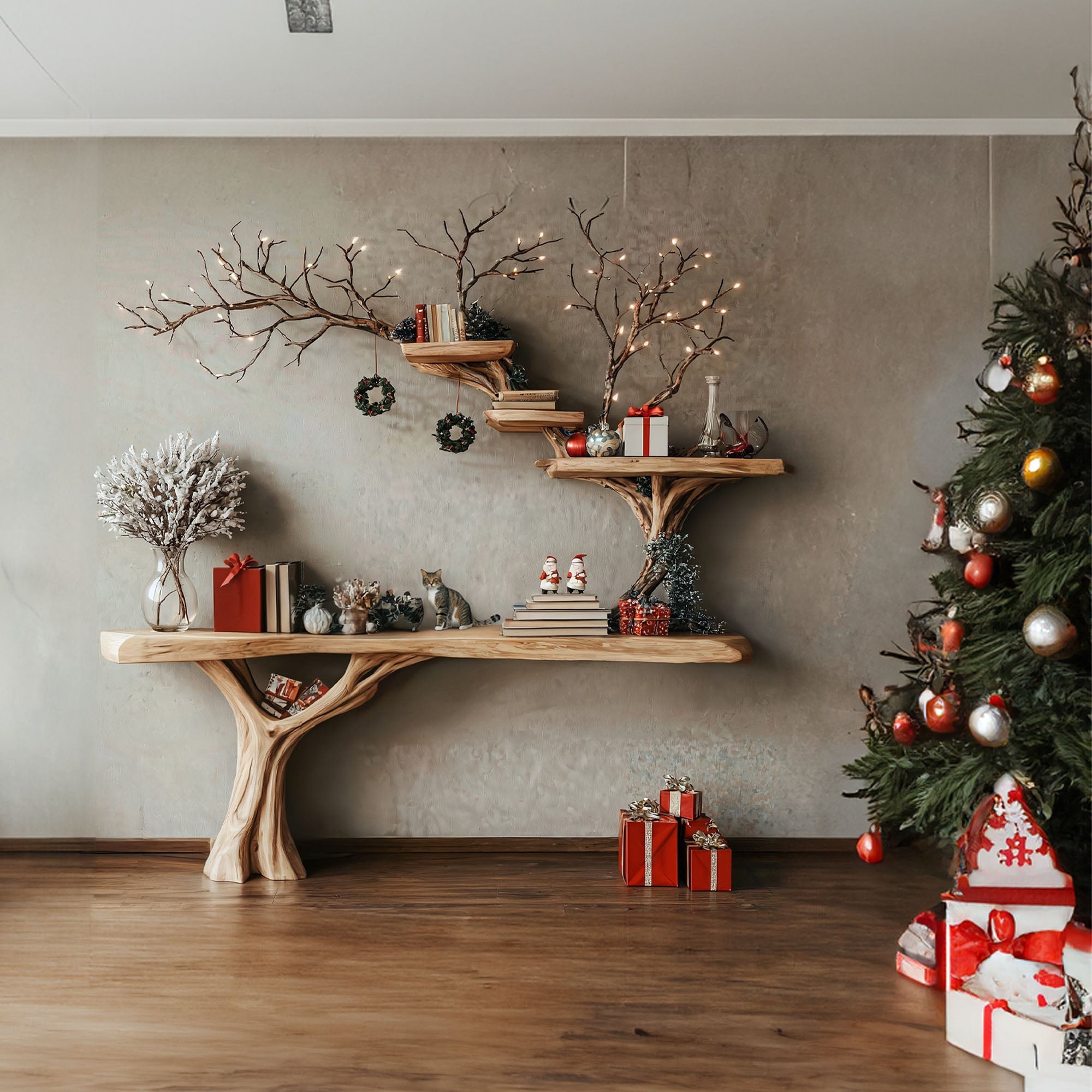 Solid Wood Driftwood Console Table