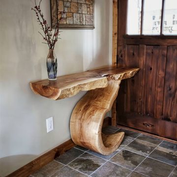 Rustic Natural Wood Console Table