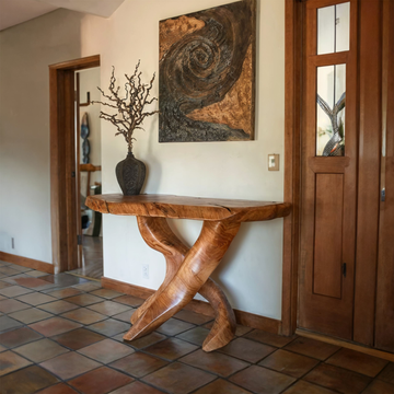 Solid Wood Live Edge Console Table