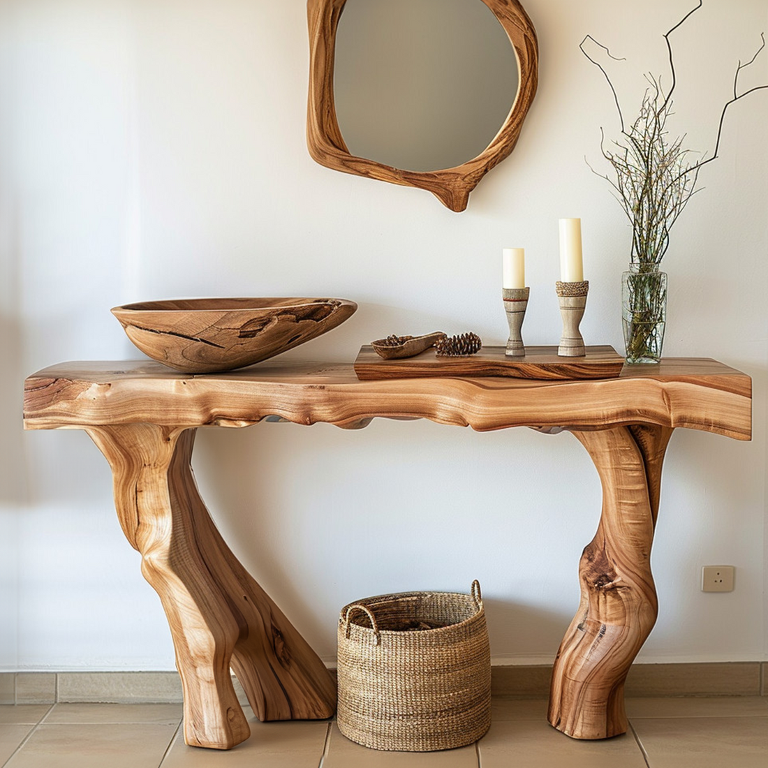 Narrow Live Edge Side Table