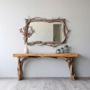 Handcrafted Floating Edge Entry Console Table