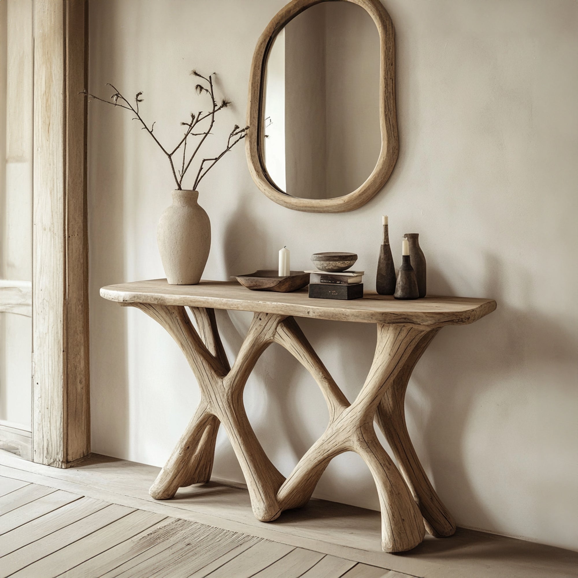 Curved Console Table for Entryway