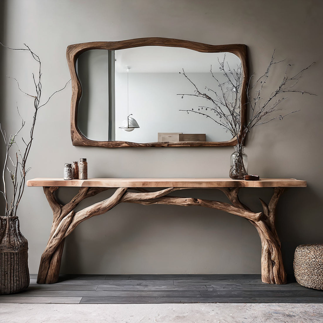 Decorative Wooden Floating Edge Console Table