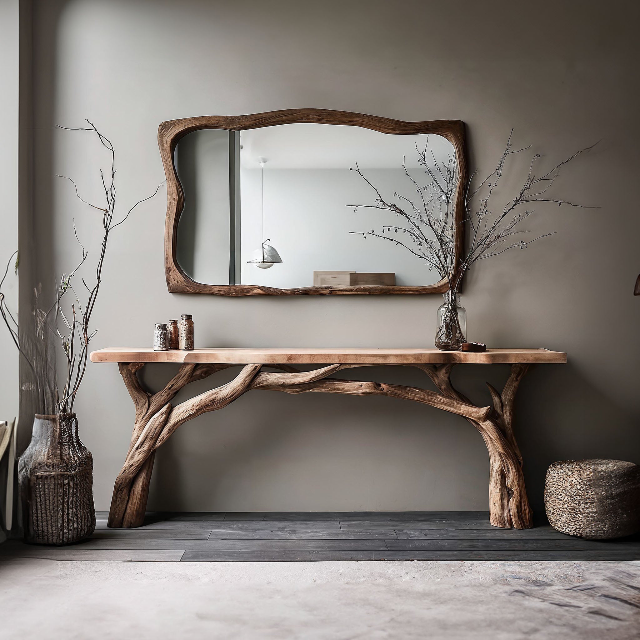 Decorative Wooden Floating Edge Console Table