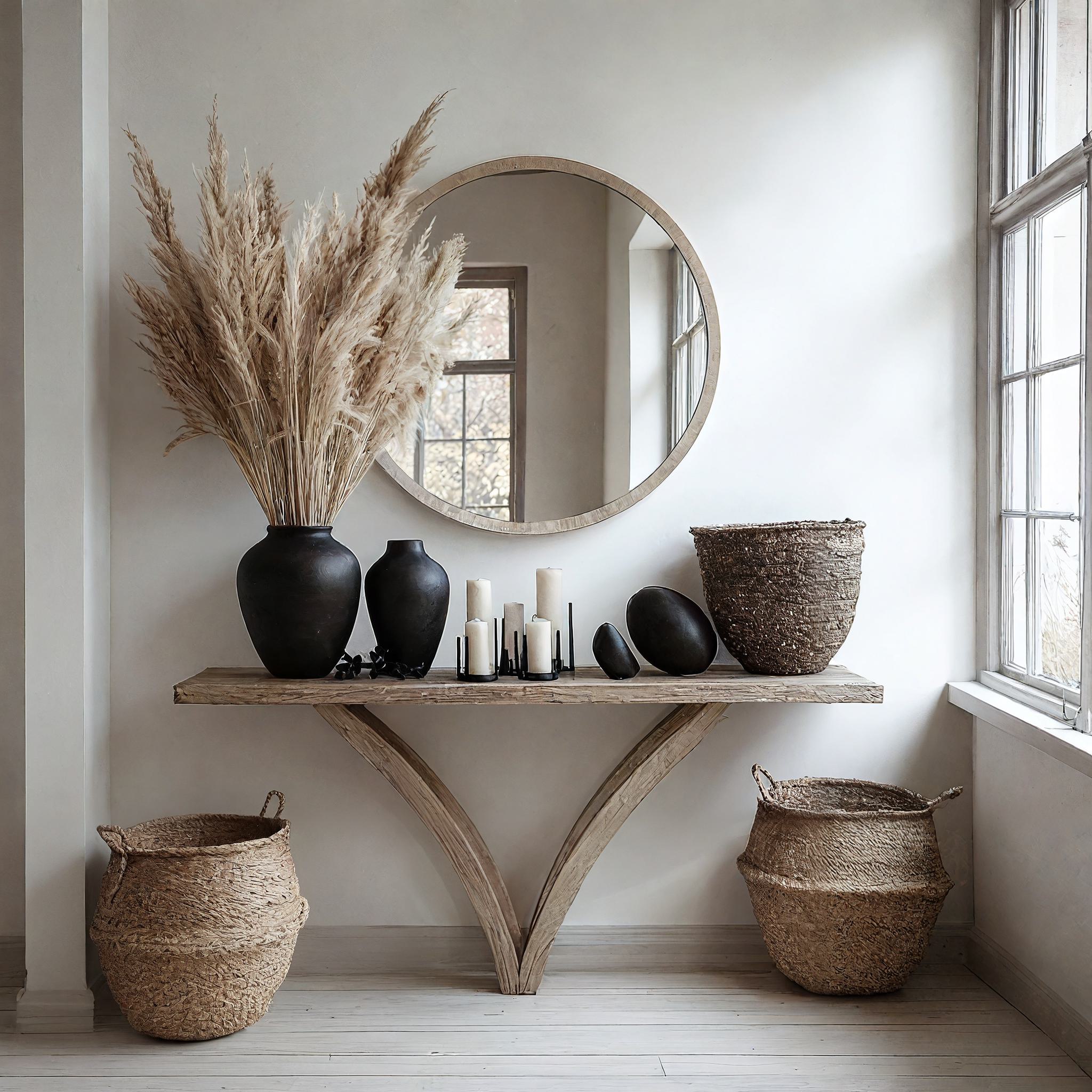 Wood Entryway Console Table Decor